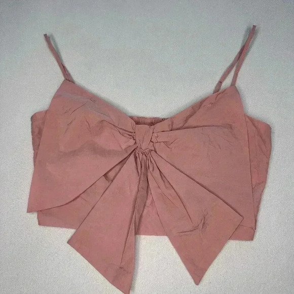 H&M Cropped Tank top with  large bow - Picture 1 of 3
